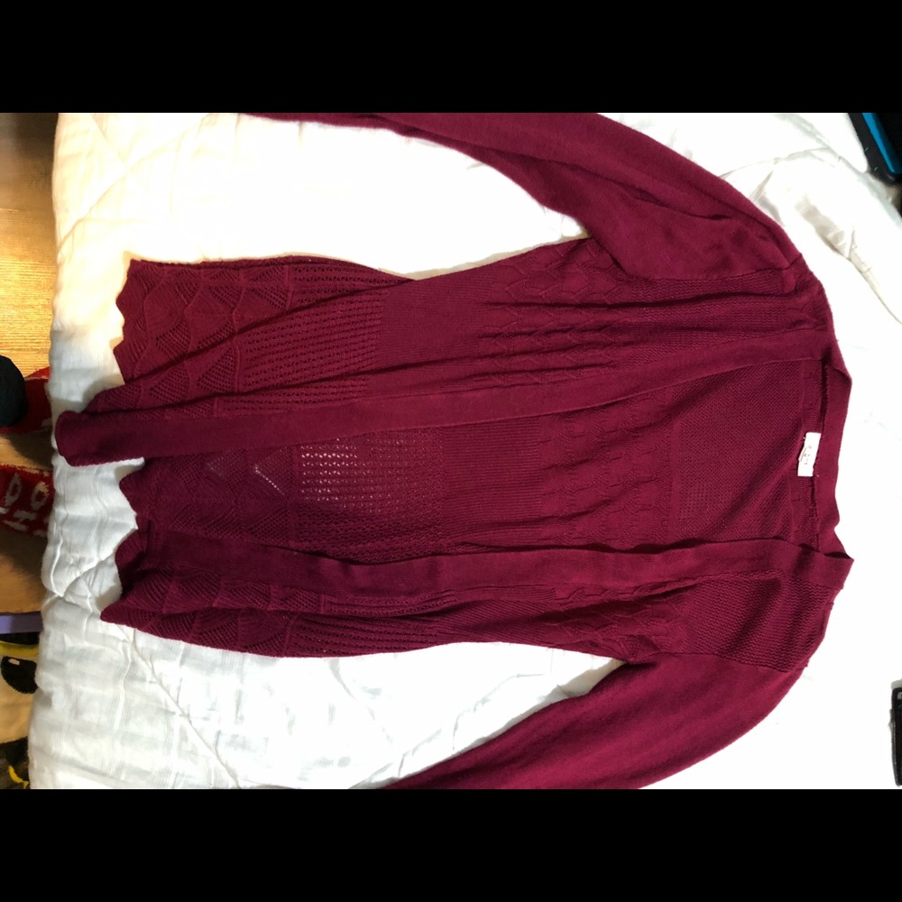 Burgundy cardigan